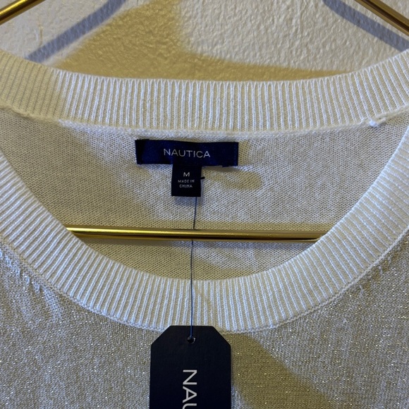 Nautica Women's White Crewneck Sweater - Picture 2 of 2